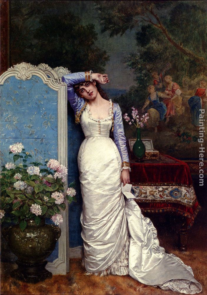 Auguste Toulmouche Young Woman In An Interior